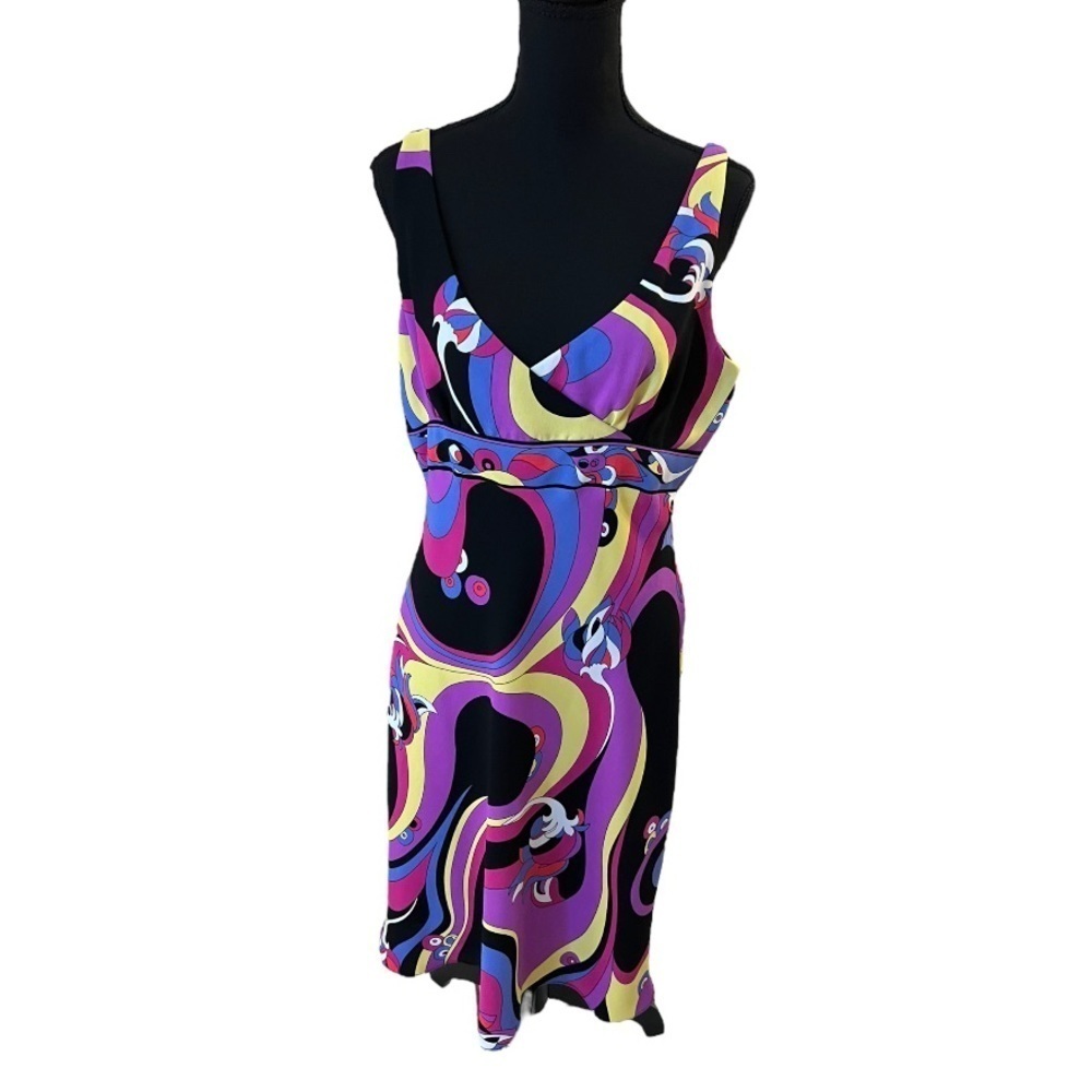Jones New York Multicolor Abstract Midi Dress